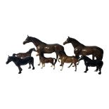 TWO LARGE BESWICK POTTERY MODELS OF THOROUGHBRED STALLION HORSES, CIRCA 1961 - 1969 Modelled by