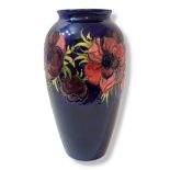 A WILLIAM MOORCROFT POTTERY SHOULDERED BALUSTER VASE Anemones pattern, tube lined with stylised