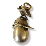 A LATE 20TH CENTURY RUSSIAN STYLE SILVER MILITARY HELMET PENDANT Set with an Imperial eagle,