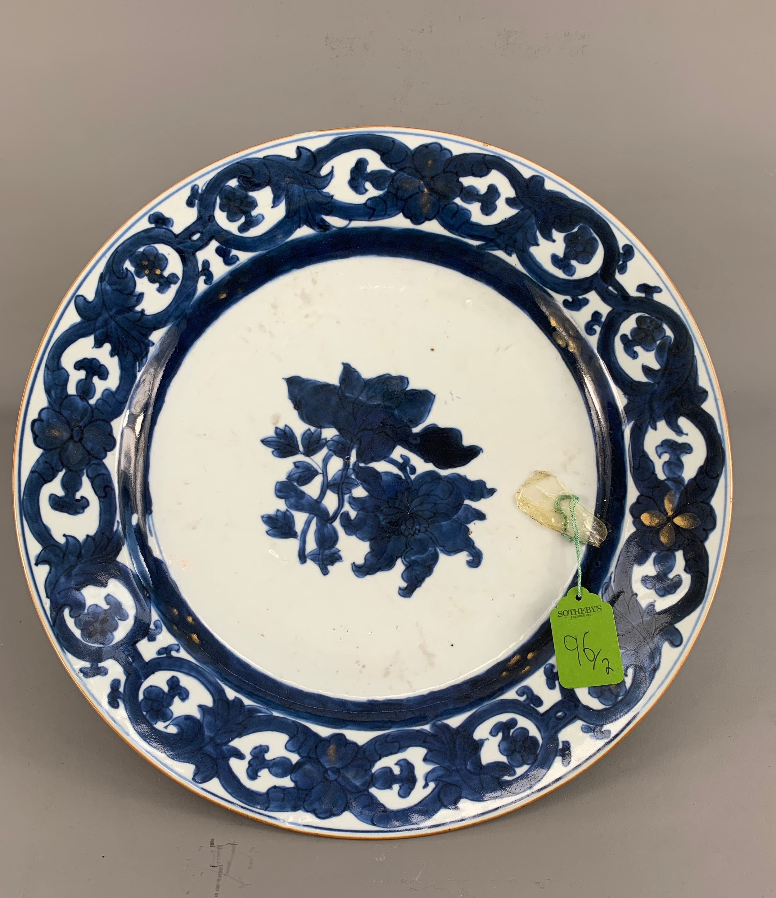 A blue and white Saucer Dish, and a blue and white Plate, Kangxi The largest D:36cm the dish with - Image 4 of 6