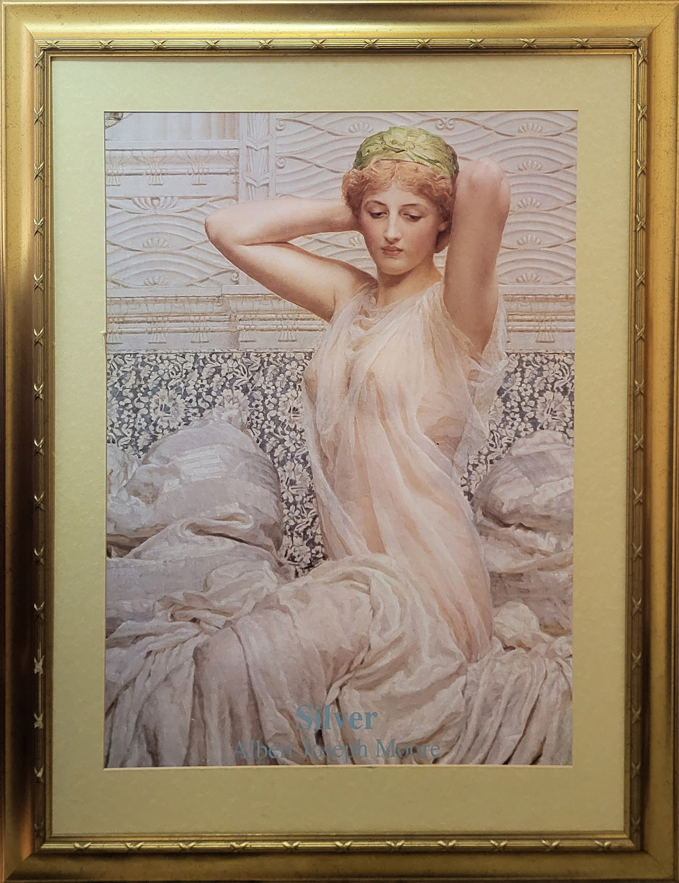 AFTER ALBERT JOSEPH MOORE, 1841 - 1893, TWO LARGE PORTRAIT PRINTS Titled 'Silver' and 'Dreamers', in