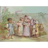 COPELAND, A VERY EARLY RARE VICTORIAN NOSTALGIC PORCELAIN PLAQUE, CIRCA 1847 - 1867 Polychrome