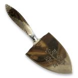 KESWICK SCHOOL OF INDUSTRIAL ARTS, A SILVER PLATED CAKE SLICE Arts & Crafts manner, hand hammered