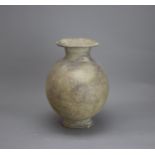 A grey pottery Cocoon Vase, Han dynasty, BC 206 - AD220L: 29 cms H: 25 cms PROPERTY FROM THE COLIN