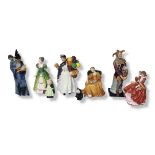 ROYAL DOULTON, A COLLECTION OF EIGHT PORCELAIN FIGURINES Comprising ‘Jester’ (HN2016), ‘The Wizard’,