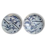A PAIR OF EARLY 20TH CENTURY LATE MEIJI PERIOD/EARLY TAISHO PERIOD JAPANESE FUKUGAWA BLUE AND