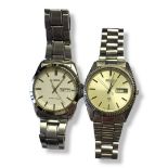 TWO VINTAGE STAINLESS STEEL GENT’S WRISTWATCHES To include Lorus, a water resistant calendar watch