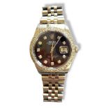 ROLEX, OYSTER PERPETUAL DATEJUST, A STAINLESS STEEL AND DIAMOND GENT’S WRISTWATCH Having an