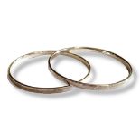 LINKS OF LONDON, A PAIR OF PLAIN SILVER BANGLES. (approx 7cm) Condition: good