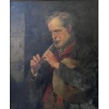 JOHN THOMAS PEELE, BRITISH, 1822 - 1897, 19TH CENTURY OIL ON PANEL Portrait of a gentleman playing