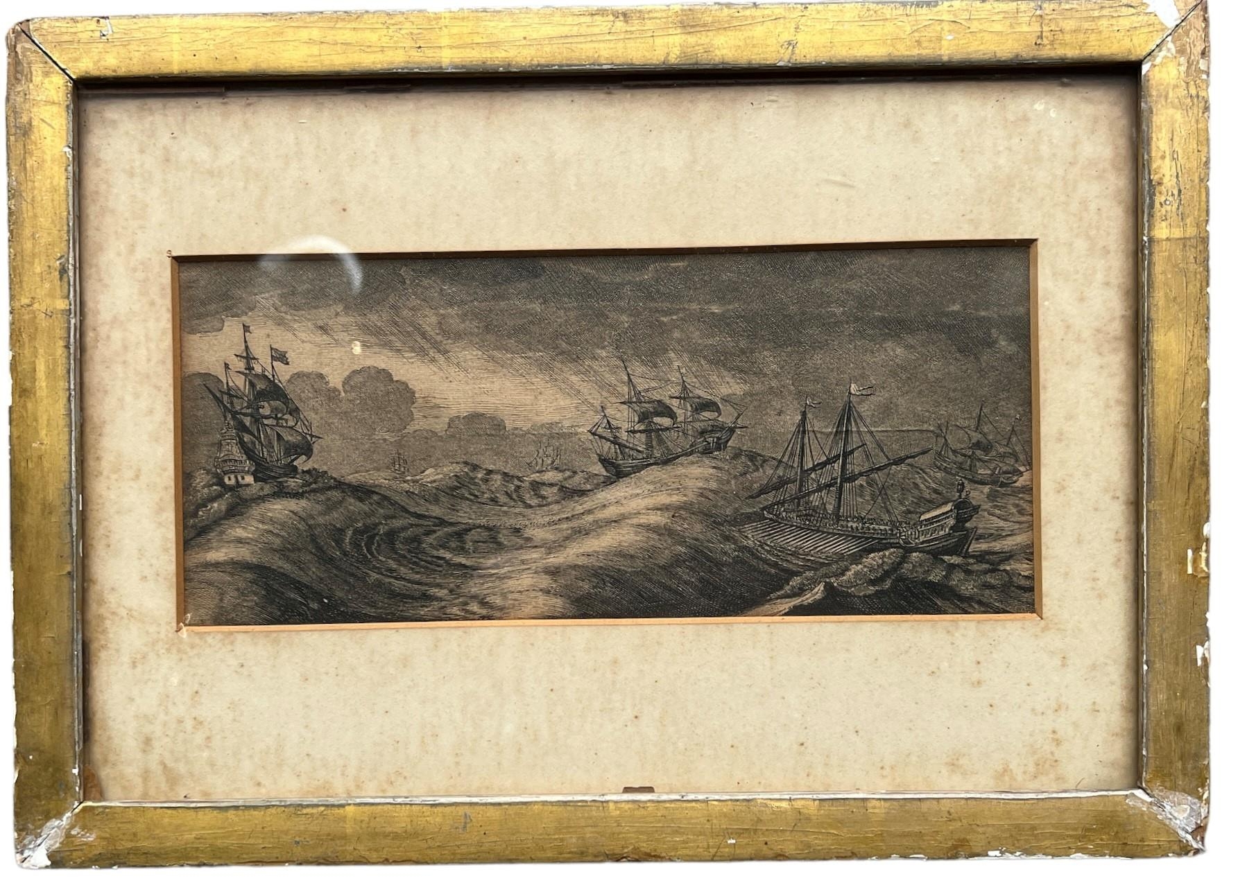 WENCESLAUS HOLLAR, BOHEMIAN, 1607 - 1677, A SET OF THREE 17TH CENTURY ETCHINGS Seascape with - Image 2 of 10