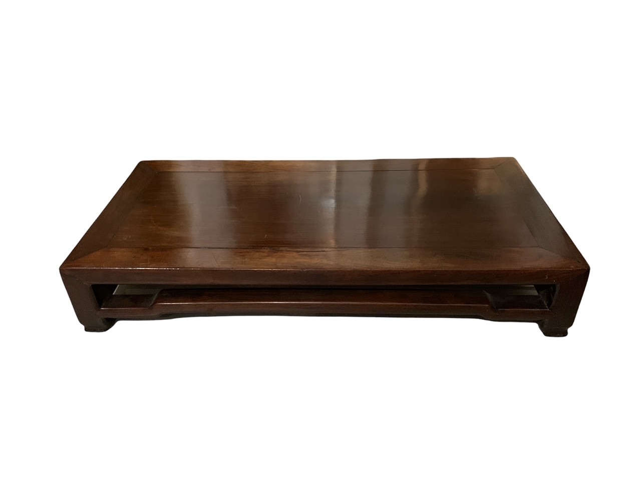 A 19TH CENTURY CHINESE HARDWOOD KANG TABLE The single panel top set within a rectangular frame above - Image 2 of 3