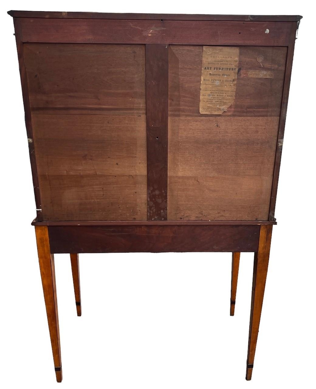 JACKSON & GRAHAM, A GOOD QUALITY 19TH CENTURY SHERATON REVIVAL SATINWOOD AND HAND PAINTED BONHEUR DU - Image 4 of 6