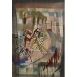 CLIFFORD FISHWICK, BRITISH, 1923 - 1997), WATERCOLOUR ON PAPER Titled ‘Girls In The Park’,