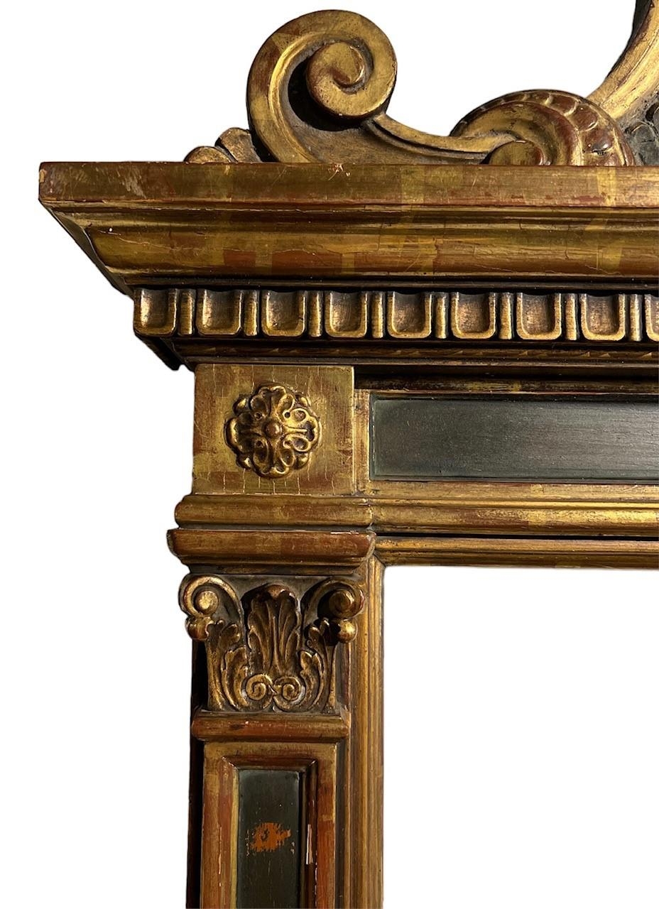 A LARGE AND IMPRESSIVE DECORATIVE ITALIAN RENAISSANCE DESIGN PAINTED AND CARVED GILTWOOD FRAME. - Image 2 of 5