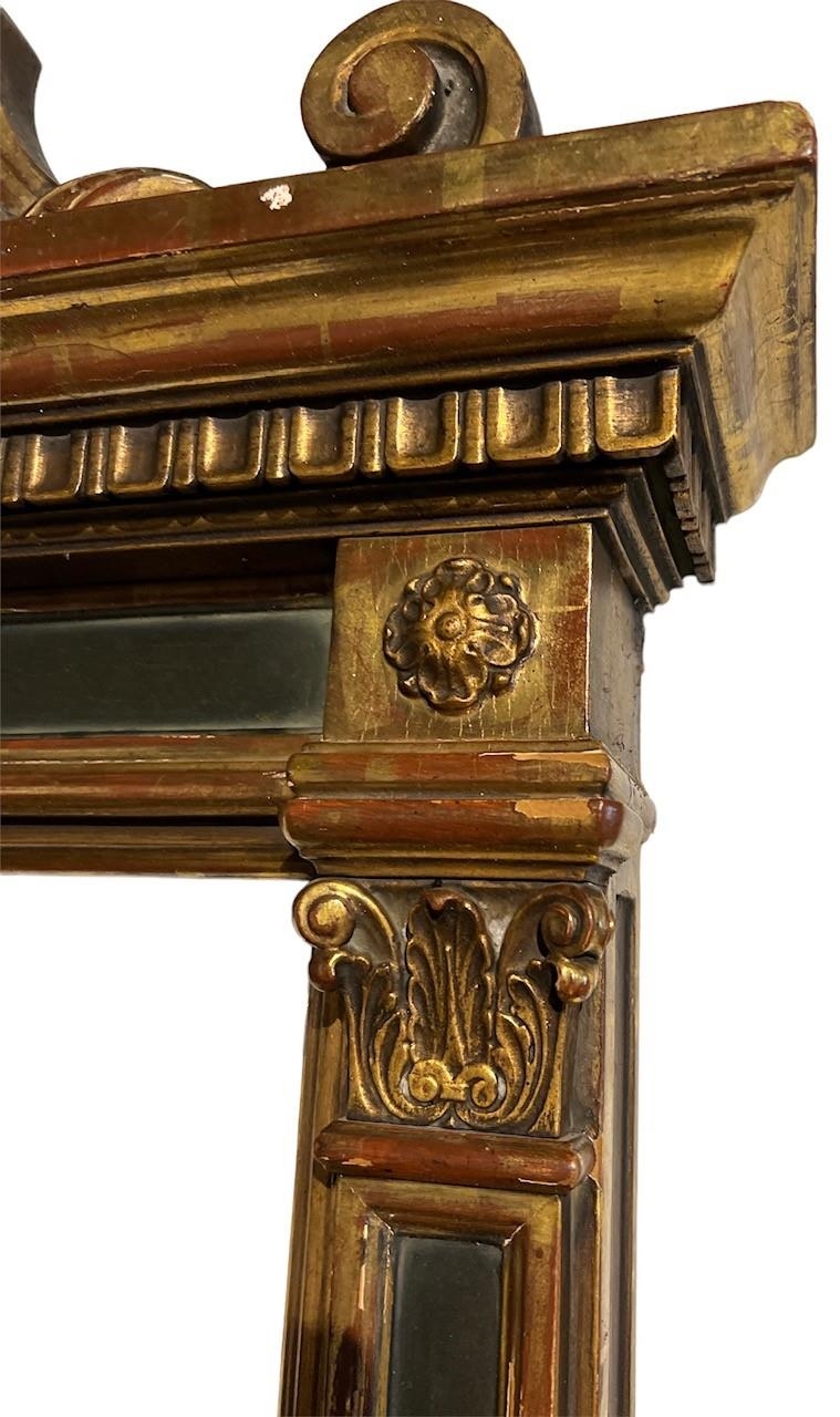 A LARGE AND IMPRESSIVE DECORATIVE ITALIAN RENAISSANCE DESIGN PAINTED AND CARVED GILTWOOD FRAME. - Image 4 of 5