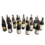 A COLLECTION OF TWENTY VARIOUS VINTAGE FRENCH, SPANISH AND AUSTRALIAN WINE To include three