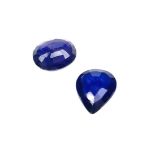 TWO LOOSE SAPPHIRES. One Oval sapphire 2.74ct & one pear shaped sapphire 2.92ct. (filled/treated).