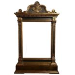 A LARGE AND IMPRESSIVE DECORATIVE ITALIAN RENAISSANCE DESIGN PAINTED AND CARVED GILTWOOD FRAME.