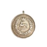 A RARE LATE 19TH CENTURY 1ST ROYAL BERKSHIRE REGIMENT SILVER PENDANT Having a central Chinese dragon