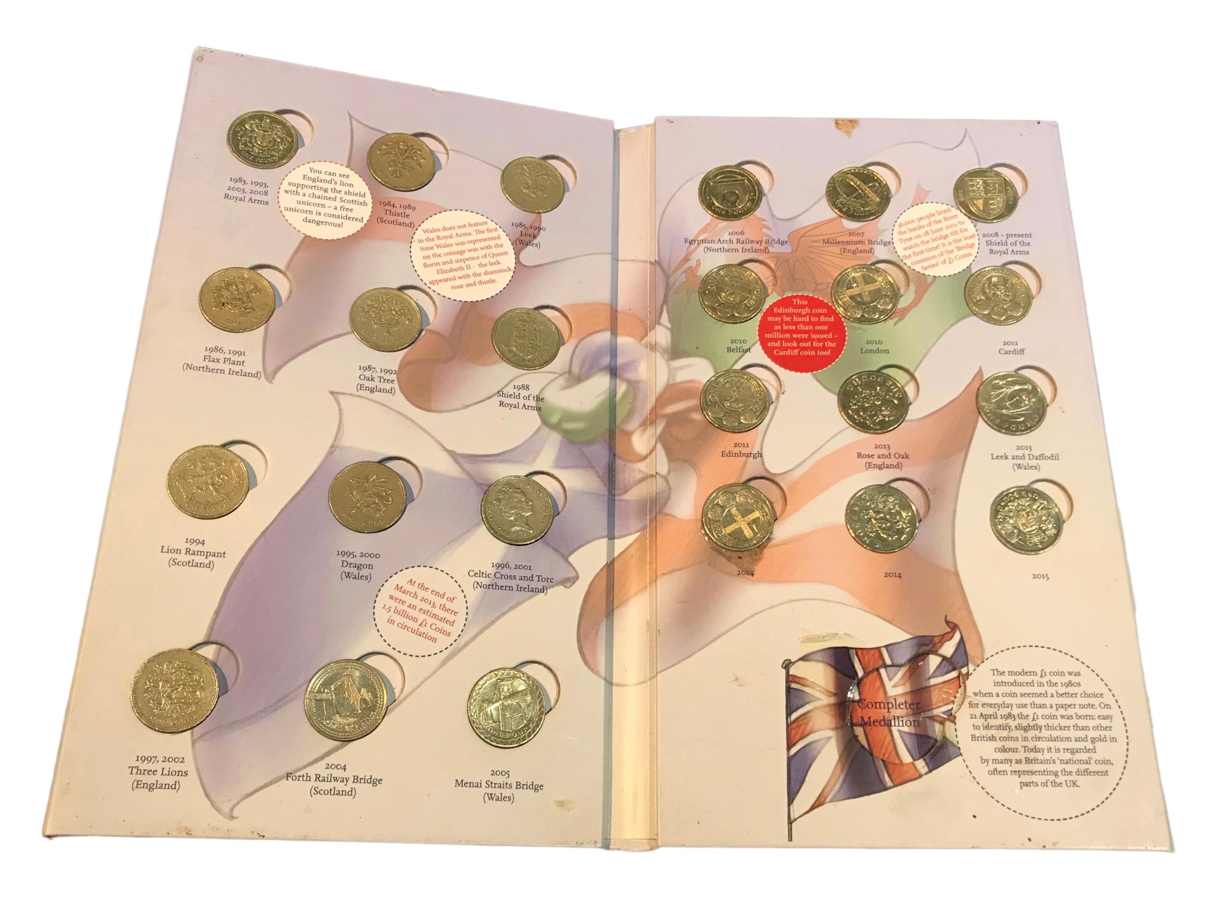 A ROYAL MINT GREAT BRITISH COIN HUNT £1 COLLECTOR ALBUM Lacking complete medallion.