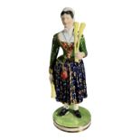 DERBY, A 19TH CENTURY PORCELAIN THEATRICAL FIGURE OF ‘MADAME VESTRIS’ AS ‘THE BROOM GIRL’ Bearing