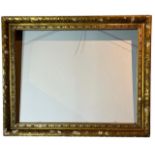 A LARGE 19TH CENTURY GILT GESSO FRAME Decorated with foliage. (rebate 65.5cm x 85cm, frame 83cm x