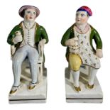 A PAIR OF 19TH CENTURY STAFFORDSHIRE PORCELAIN FIGURES OF ‘TYMMY SHONCKER AND ‘SOUTER JOHNNY’ Each