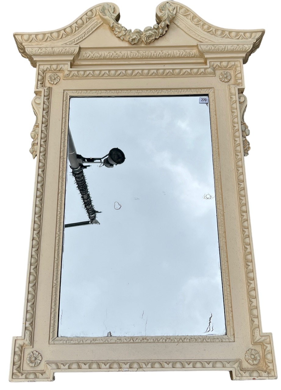 IN THE MANNER OF WILLIAM KENT, AN 18TH/19TH CENTURY MIRROR With egg and dart raised moulded frame