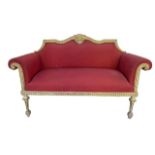 MANNER OF THOMAS CHIPPENDALE, A 19TH CENTURY CARVED WOOD AND PAINTED SETTEE/WINDOW SEAT The shaped
