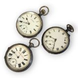 TWO EARLY 20TH CENTURY SILVER GENTS POCKET WATCHES An open face watch marked ‘GA Barker of