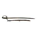 BLAMEY OF CHARING CROSS LONDON, OFFICER’S DRESS SWORD AND SCABBARD. (97cm) Condition: light rust