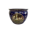 LIMOGES, A 20TH CENTURY ROYAL JARDINIÈRE With transfer printed scene, three maidens and enamelled