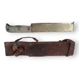 GOLD SEAL SYDNEY WWII USA USAAF SURVIVAL KNIFE In original tan leather scabbard. (35cm) Condition: