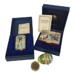 A HALCYON DAYS A LTD EDITION ENAMELLED BOX V E DAY 297/350 along with its 60th anniversary £2