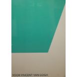 ELLSWORTH KELLY, VOOR VINCENT VAN GOGH,EXHIBITION POSTER 1989, signed, framed and glazed. (60cm x