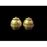 A PAIR OF NOVELTY LIPTON’S COPPER GLOBULAR SOUVENIR TEA CADDIES Designed for British Empire