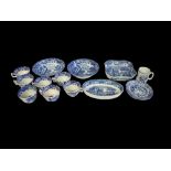 SPODE, A COLLECTION OF MODERN CERAMIC DISHES, CUPS AND SAUCERS In blue Italian design, also