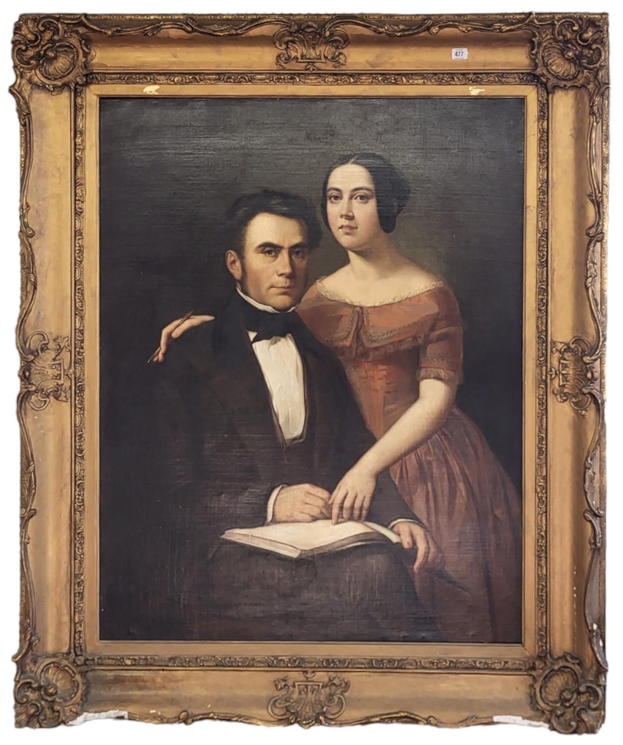 A LARGE MID 19TH CENTURY OIL ON CANVAS, FAMILY PORTRAIT Unsigned, git framed. (92cm x 117cm, 125cm x - Image 2 of 2