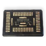 AUTOBRIDGE, AN ART DECO BAKELITE AND CHROME PLAYING CARD SCOREBOARD Having chrome sliding markers,