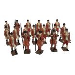A COLLECTION OF MID 20TH CENTURY LEAD 'BEEFEATER' FIGURES To include four figures with spears and