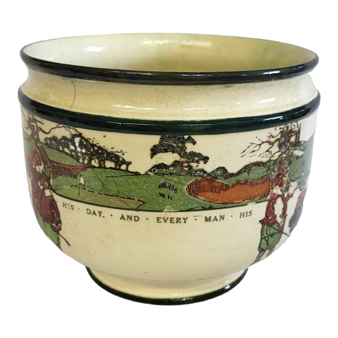 ROYAL DOULTON, AN EARLY 20TH CENTURY GOLFING CROMBIE SERIES WARE JARDINIÈRE, CIRCA 1925 A Royal - Image 4 of 6