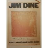 JIM DINE, THE RED BANDANNA STAATL.KUNSTHALLE BADEN-BADEN, A VINTAGE EXHIBITION POSTER Framed and