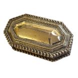 A VICTORIAN SILVER OCTAGONAL SNUFF BOX With gadrooned border, hallmarked Stokes and Ireland,