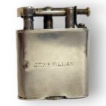 DUNHILL, UNIQUE, A HALLMARKED SILVER ART DECO POCKET LIGHTER, CIRCA 1925 Bearing maker's initials '