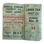 MUHAMMAD ALI, A 20TH CENTURY BOXING MATCH TICKET Arsenal Stadium, Highbury, presented by Harry