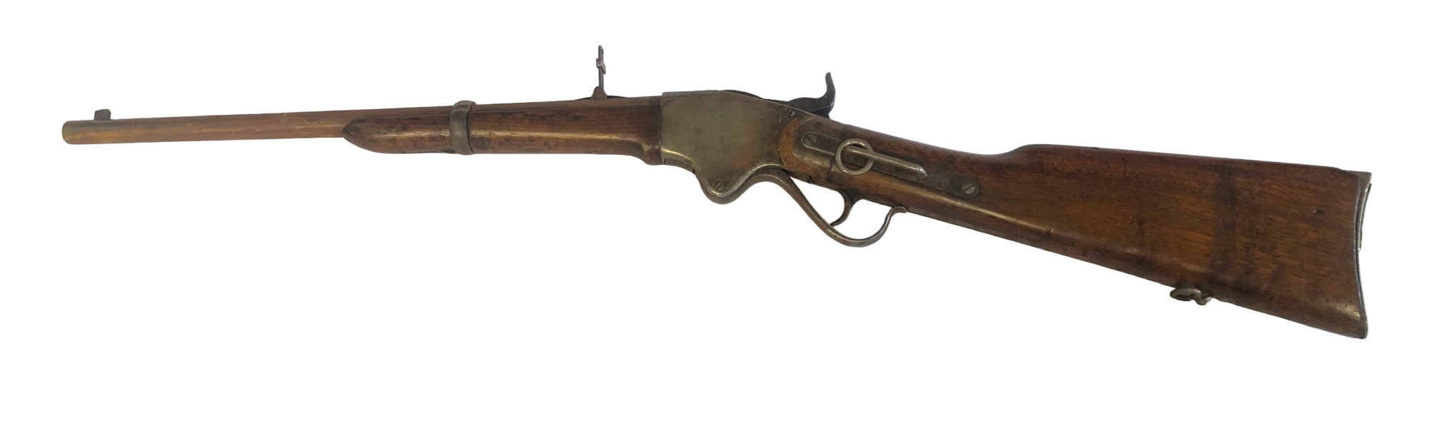 AN AMERICAN CIVIL WAR PERIOD SPENCER LEVER ACTION REPEATING RIFLE. (barrel 47cm, overall 94cm) - Image 3 of 3