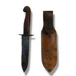 EAST BROTHERS, SYDNEY AUSTRALIA, WWII 1942 MILITARY FIGHTING KNIFE The native wood grip stamped E