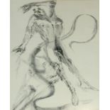 ELIZABETH FRINK ,1930 - 1993, A SIGNED LIMITED EDITION (7/65) BLACK AND WHITE LITHOGRAPH PRINT