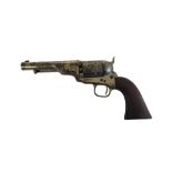 A U.S NAVY COLT MODEL 1871 - 1872 REVOLVER Rim fire, nickel plated, cylinder engraved with ship. (